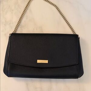 Kate Spade Black Bag with Gold Chain 10 x 6